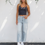 Daphne Frayed Cropped Barrel Jeans