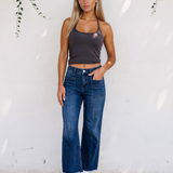 Daphne Frayed Cropped Barrel Jeans