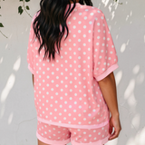 KyleeAnn Polka Dot Oversized Top Drawstring Short Set