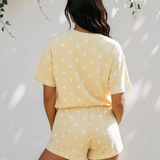 Dottie Short Sleeve Loose Top Drawstring Shorts Set