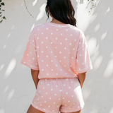 Dottie Short Sleeve Loose Top Drawstring Shorts Set