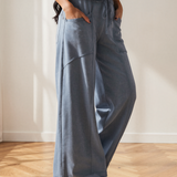 Billie Mineral Wash Drawstring High Waist Wide Leg Pants