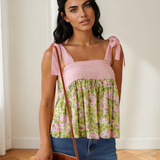 Ellie Knot Straps Babydoll Tank Top