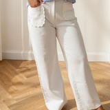Scalloped Patch Pocket Shift Jeans