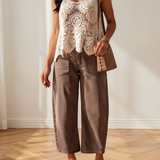 Briar Square Patch Pocket Ankle-length Barrel Jeans