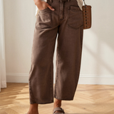 Briar Square Patch Pocket Ankle-length Barrel Jeans