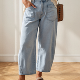 Briar Square Patch Pocket Ankle-length Barrel Jeans