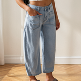 Briar Square Patch Pocket Ankle-length Barrel Jeans