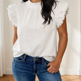 Logan Flutter Sleeve Denim Top