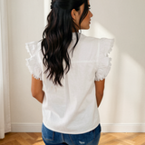 Logan Flutter Sleeve Denim Top