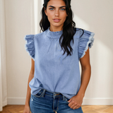Logan Flutter Sleeve Denim Top