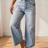 Veronica Pinstripe Wide Leg Jeans