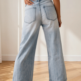 Veronica Pinstripe Wide Leg Jeans