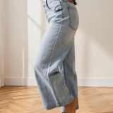 Veronica Pinstripe Wide Leg Jeans