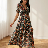 Haisley V Neck Short Sleeve Maxi Dress