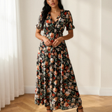 Haisley V Neck Short Sleeve Maxi Dress