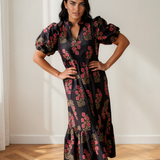 Kali Short Bubble Sleeve Tiered Maxi Dress