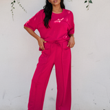Drop Shoulder Boxy Tee and Barrel Pants Set