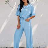 Drop Shoulder Boxy Tee and Barrel Pants Set