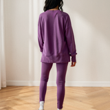 Remi Oversize Slit Sweatshirt Ribbed Leggings 2pcs Set