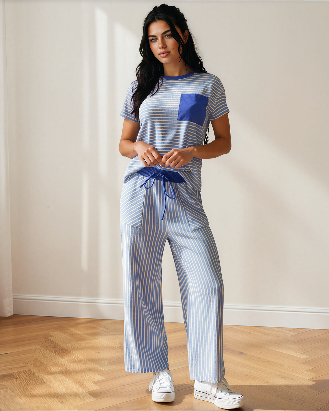 Rowen Drawstring Waist Cropped Pants Set