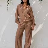 Addie V Neck Pullover and Drawstring Sweatpants Set