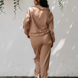 Addie V Neck Pullover and Drawstring Sweatpants Set