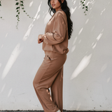 Addie V Neck Pullover and Drawstring Sweatpants Set