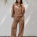 Addie V Neck Pullover and Drawstring Sweatpants Set