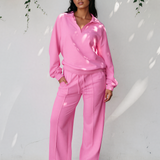 Addie V Neck Pullover and Drawstring Sweatpants Set