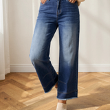 Charlie Seam Detail Raw Hem Ankle Length Jeans