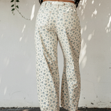 Aspen Grommet Knot Waist Floral Barrel Leg Jeans