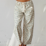 Aspen Grommet Knot Waist Floral Barrel Leg Jeans