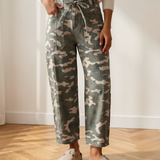 Collins Drawstring Elastic Waistband Pocketed Barrel Jeans