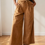 Aven Elastic Waist Ankle Length Wide Leg Pants