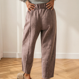 Lola Mineral Wash Seam Detail Elastic Waist Barrel Pants