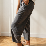 Lola Mineral Wash Seam Detail Elastic Waist Barrel Pants