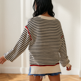 Elle Ribbed Trim Drop Shoulder Oversized Sweater