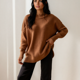 Jen Ribbed Knit Stand Neck Regular Fit Sweater