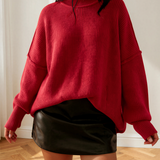 Jen Ribbed Knit Stand Neck Regular Fit Sweater