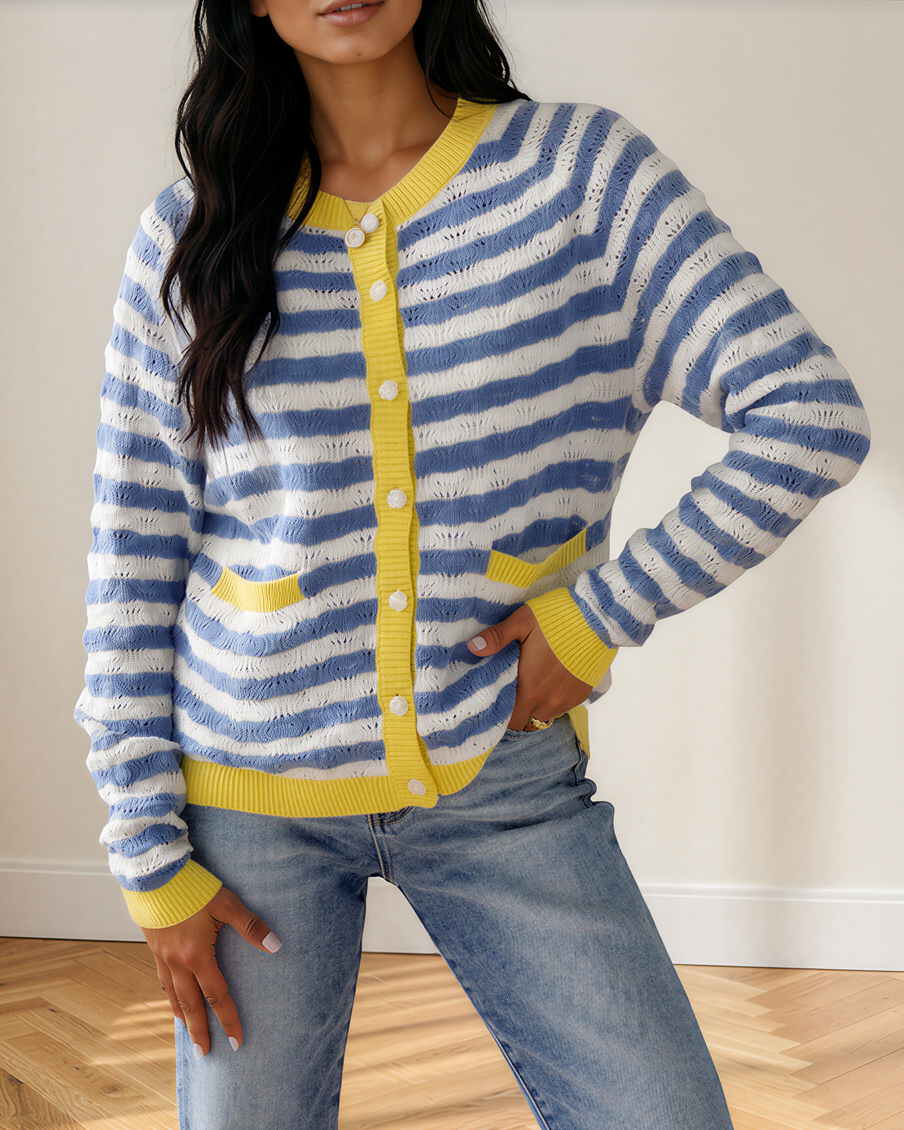 Olivia Striped Knit Cardigan