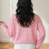 Sophia Button Placket Drop Shoulder Long Sleeve Sweater