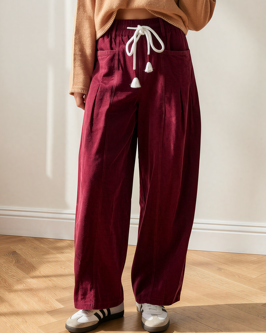 Sienna Drawstring Corduroy Casual Pants