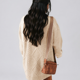 Cable Knit Drop Shoulder Loose Fit Sweater Dress