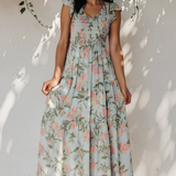 Kennedy Smocked Bodice Ruffled Sleeveless Tiered Floral Maxi Dress