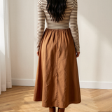 Mia Stripe Ribbed Knit Flared Dress