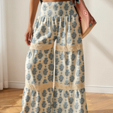 Maisie Lace Patchwork Detail Wide Leg Pants