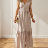 Gianna Flutter Sleeve Buttoned Dress