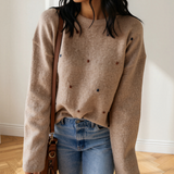 Valentina Dot Detail Drop Shoulder Sweater