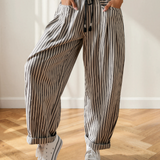 Lucy Stripe Drawstring Casual Loose Pants
